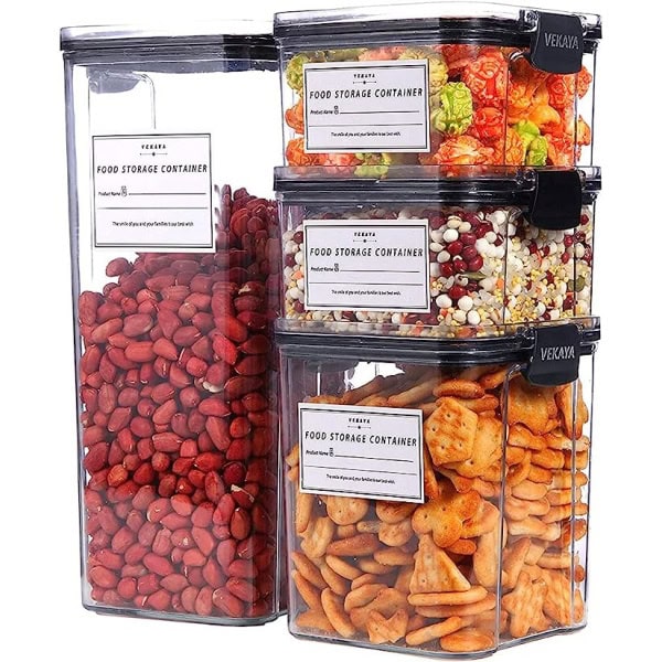 Dry Food Storage Box Containers (4 Pieces, 460ml/700ml/1300ml/1800ml)