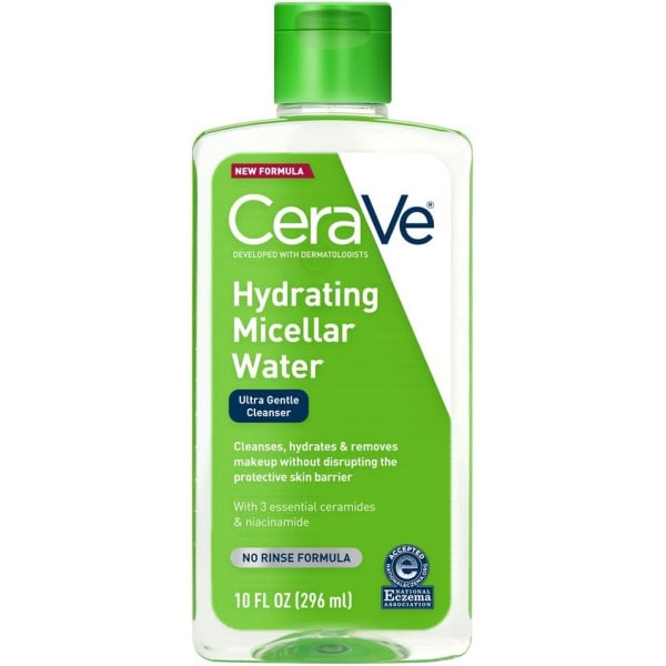 CeraVe Micellar Water, Hydrating Facial Cleanser Eye Makeup Remover, 10 Fl. Oz, 10 Fl Oz (Pack of 1)