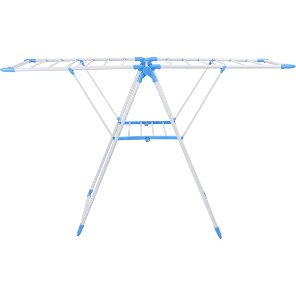 Metal Clothes Dryer Folding Airer 16m Drying Length Stainless Steel Stand White And Blue CLOTHES DRYING STAND