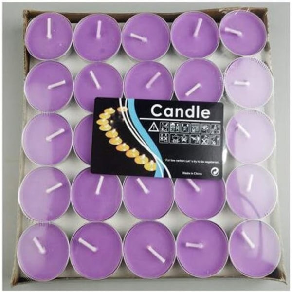 Candle Decor Decorative Home Supplier Decor Birthday Candle Tea Light Candle 50 pieces (purple)