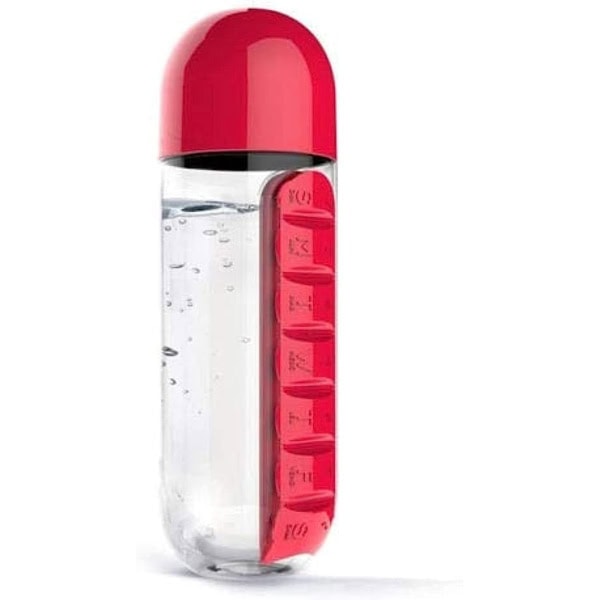 Water Bottle Sports Combine Daily Pill Box Organizer Drinking Bottles for Water Plastic Leak-Proof