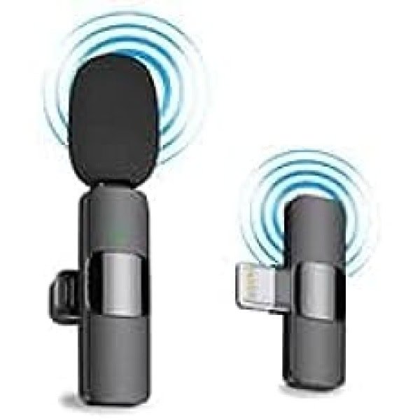 K9 Wireless Microphone for iPhone iPad, Wireless Clip Mic, Wireless Lavalier Microphone, Wireless Microphones, Plug-Play Microphone for iPhone Video Recording, Live Stream, YouTube, TikTok