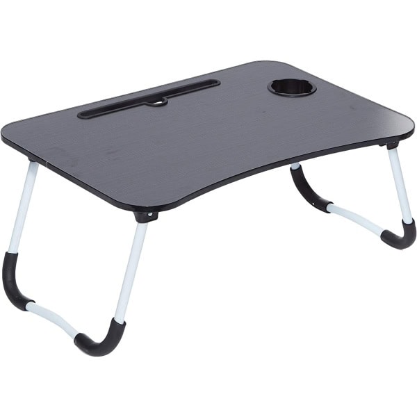 Folding Bed Laptop Table Tray Lap Desk Notebook Stand with ipad Holder Cup Slot Adjustable Anti Slip Legs Foldable for Indoor Outdoor Camping Study Eating Reading Watch Movies on Couch Sofa Floor