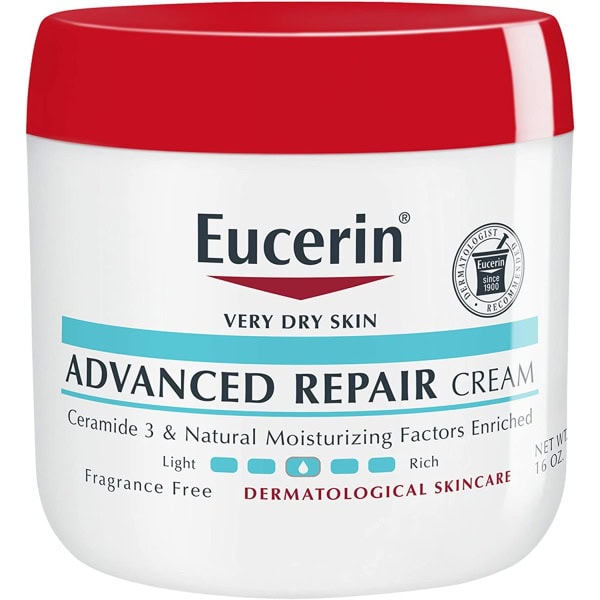 Eucerin Advanced Repair Body Cream, Fragrance Free Body Cream for Dry Skin, 16 Oz Jar