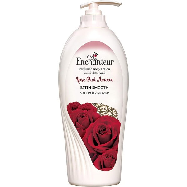 EnchantEUr Satin Smooth- Rose Oud Amour Lotion With Aloe Vera & Olive Butter For Satin Smooth Skin, For All Skin Types, 500 ML