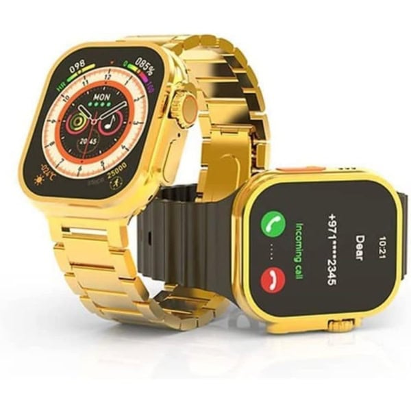 Haino Teko Germany G9 Ultra Max Smart Watch Golden Edition with NFC 49mm Bluetooth Call Wireless Charging Always on Display for Men's and Women's One Extra Strap