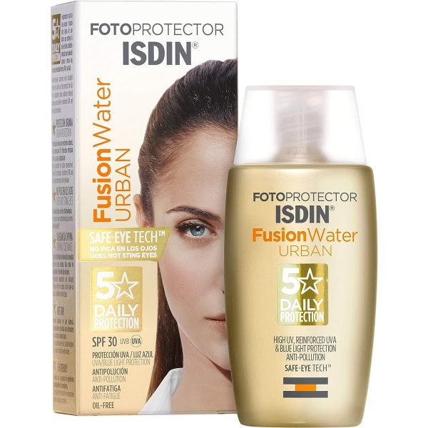 Isdin Fotoprotector Fusion Water Urban Spf 30 (50Ml) | Urban Protection | Anti-Pollution | Protection Against Uv, Uva And Blue Light