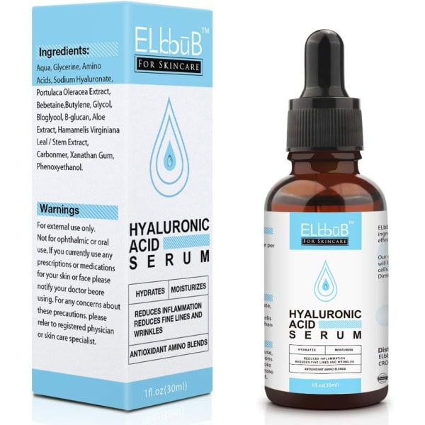 Hyaluronic Acid Serum for Skin, Hyaluronic Acid Face Serum, Hydrates, Moisturizes, Plumps Skin, Reduces Wrinkles, Anti Aging Serum, Original Face Moisturizer for Normal to Dry Skin and Fine Lines