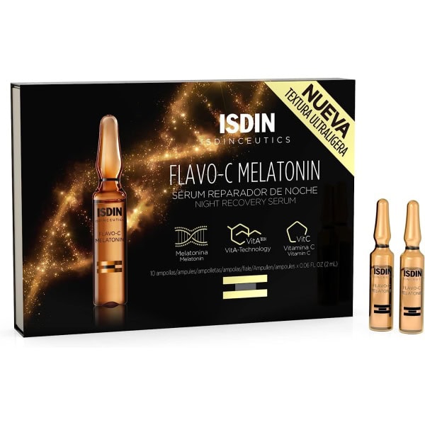 Isdin Isdinceutics Flavo-C Melatonin Night Repair Serum (10 Ampoules) | Stimulates The Antioxidant Defences Of The Skin