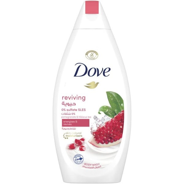 Dove Go Fresh Refreshing Body Wash with Renew Blend technology, Pomegranate and Hibiscus Tea, with ? Moisturising Cream, 500ml