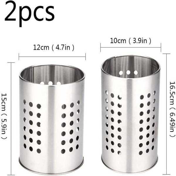 2 Pcs Kitchen Stainless Steel Cooking Utensil Holder