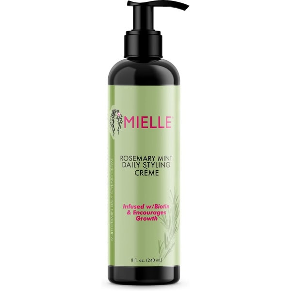 Mielle Organics Rosemary Mint Multi-Vitamin Daily Styling Creme For Curly Hair Definition, Paraben And Silicone Free, 240 ml, White