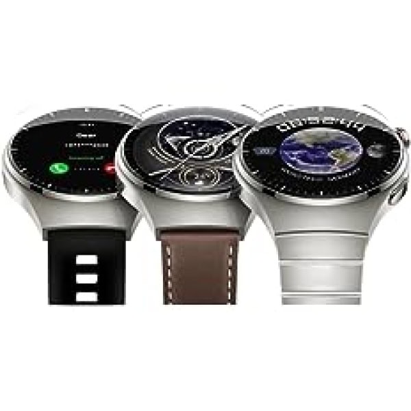 HainTeko RW-32 Smart Watch - AMOLED - Carved Glass Display - Silicone + Stainless Steel 3 Strap