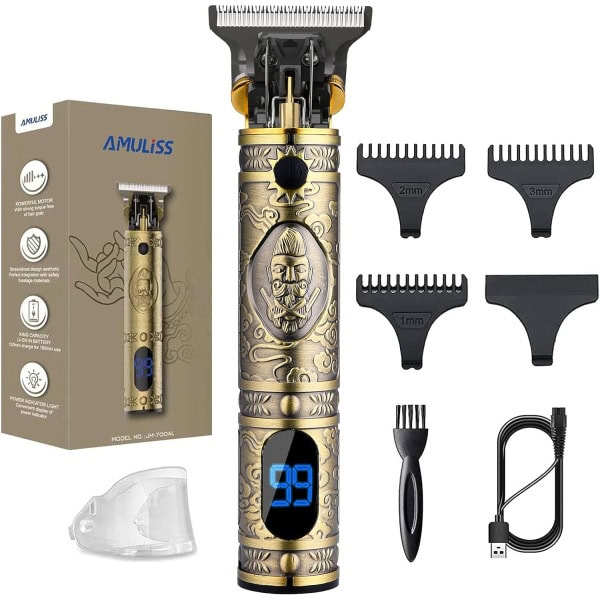 Professional Mens Hair Clippers Zero Gapped Cordless Hair Trimmer