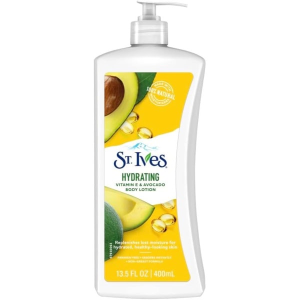 St. Ives Hydrating Body Lotion with Vitamin E & Avocado| Organic Renewing Lotion For Smooth & Supple Skin| Deeply Hydrates & Nourishes