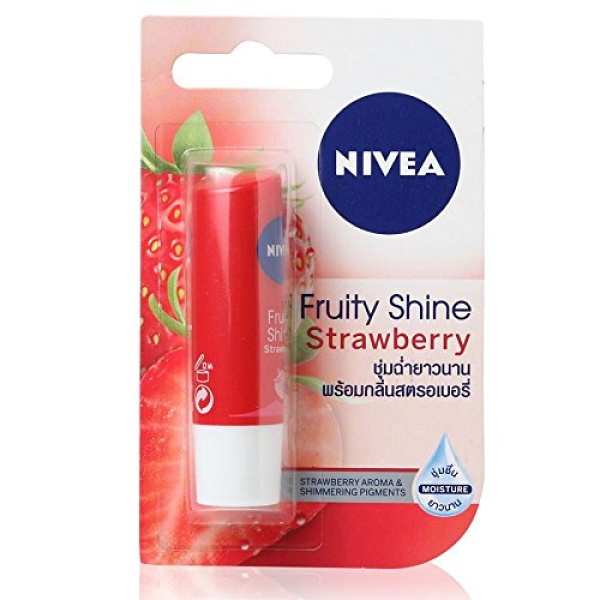 NIVEA Fruity Shine Strawberry Lip Balm,4.8g