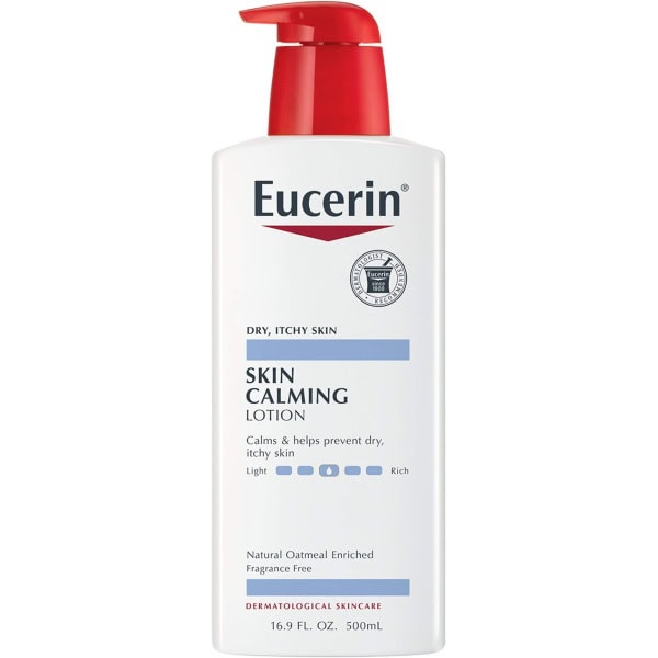 Eucerin skin calming lotion - full body lotion for dry, itchy skin, natural oatmeal enriched - 16.9 fl. oz pump bottle