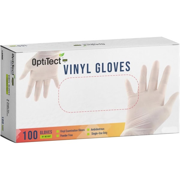 Disposable Vinyl Gloves M,Powder Free Non Sterile