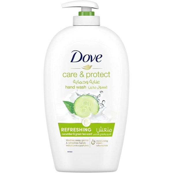 DOVE Care & Protect Refreshing Hand Wash 100% sensitive skin friendly, Cucumber & Green Tea, With ? moisturising cream, 500ml