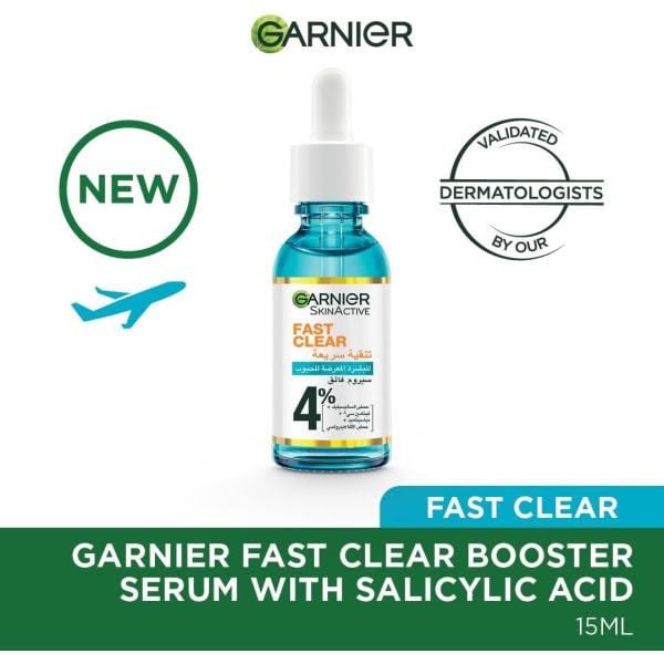 Garnier Skinactive Fast Clear Booster Face Serum, For Acne Prone Skin, With Salicylic Acid, 30ml