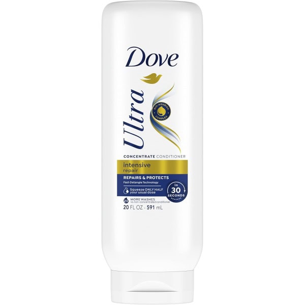 Dove Ultra Intensive Repair Concentrate Conditioner for Damaged Hair Fast Detangle Technology Repairs and Protects in 30 Seconds with 2X More Washes 20 oz