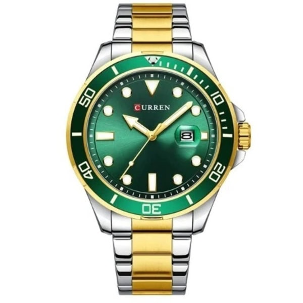 Curren Men's  Stainless Steel Case Green Dial Watch