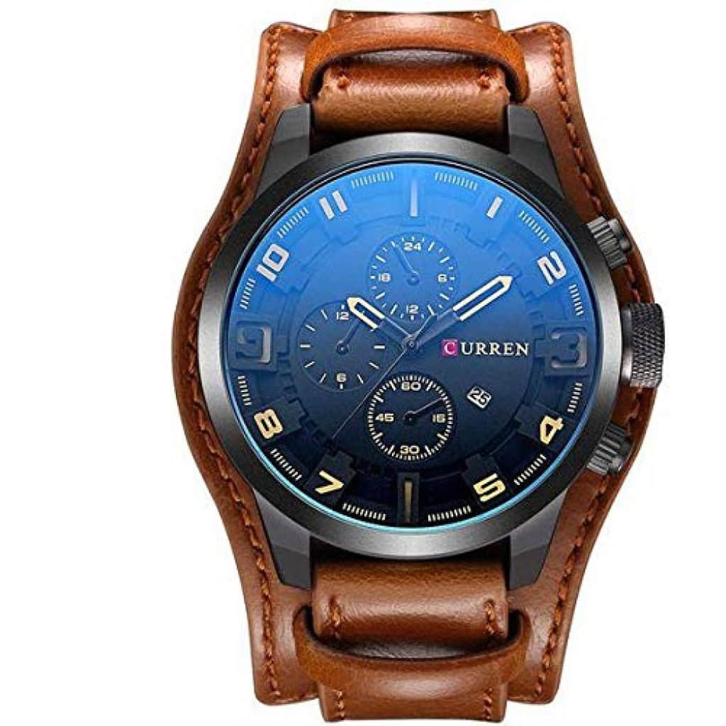 Curren Casual Analog Leather Watch, 1pc
