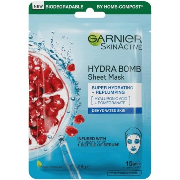 Garnier Skin Active Face Mask Hydra Bomb Pomegranate for Dehydrated Skin Tissue 1pc