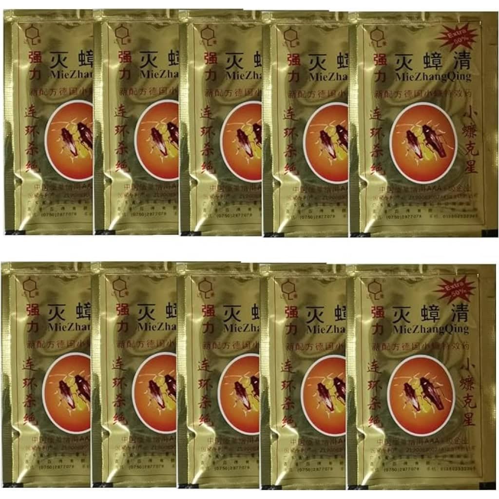 Mie Zhang Qing Cockroach Powder, 10-Pack