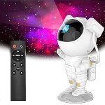Star Projector Night Light with Timer, Remote Control and 360°Adjustable Design, Astronaut Nebula Galaxy Night Light Projector for Children Adults Baby Bedroom,