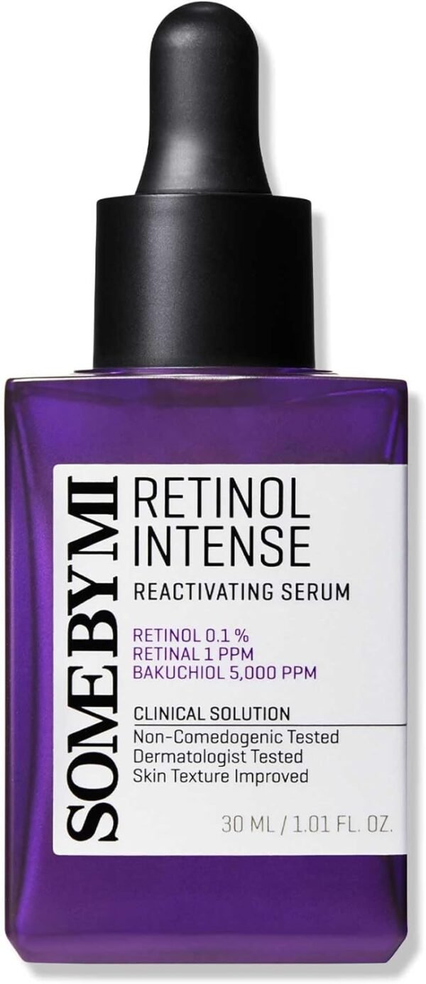 Some By Mi Retinol Intense Reactivating Face Serum | Mild 0.1% Retinol Serum For Anti-Aging And Glass Skin | Improvement Of Post Acne Marks, Skin Texture & Elasticity | 1.01Oz, 30Ml