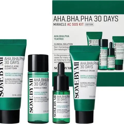 SOME BY MI AHA-BHA-PHA 30 Days Miracle Starter Kit | Toner 30Ml + Serum 10Ml + Cream 20G + Cleansing Bar 30G | Set Of 4 Travel Kit