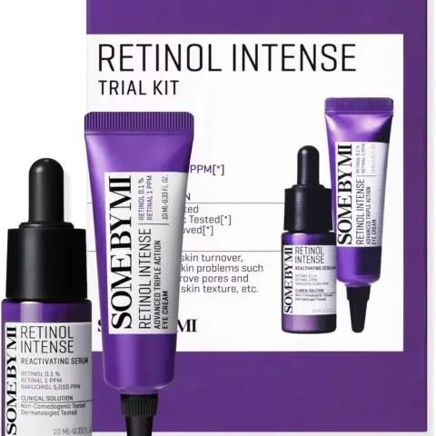 SOME BY MI Retinol Intense Trial Kit | Mild Korean 0.1% Retinol Face Serum & Eye Cream For Beginner | Fine Lines, Dark Circles, Skin Texture & Elasticity Care | 0.33Oz, 10Ml