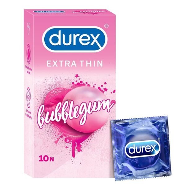 Durex Extra Thin Bubblegum Flavoured Condoms for Men-10s