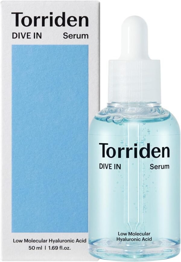 Torriden DIVE-IN Low-Molecular Hyaluronic Acid Serum, 1.69 fl oz | Fragrance-free Face Serum for Dry, Dehydrated, Oily Skin | Vegan, Clean, Cruelty-Free Korean Skin Care