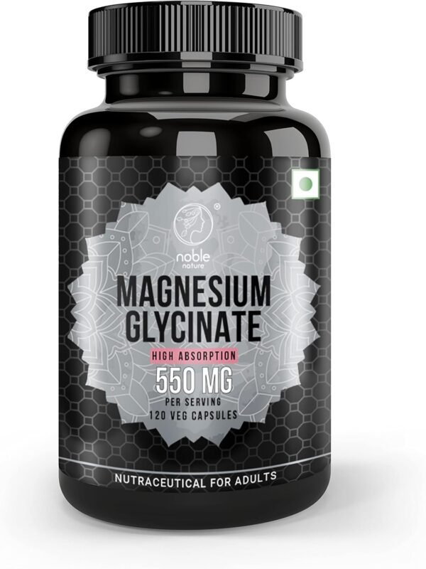 High Absorption Magnesium Glycinate - 120 Veg Capsules - Supplement to Support Stress Relief, Sleep, Heart Health, Nerves and Muscles