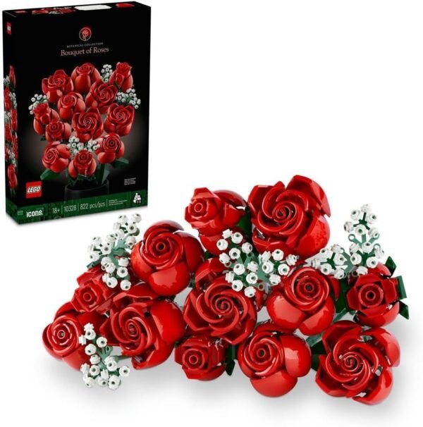 Icons Bouquet of Roses 10328 Building Blocks Toy Set Flowers Botanical Collection (822 Pieces)