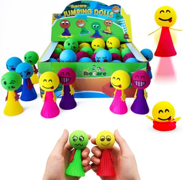 Jumping Spring Toys Colorful for Kids Birthday party | Toy for Girls Boys Bouncy Ball for party favors Birthday Giveaways | Bulk Mini Toys Goody Bag (24 Pcs)