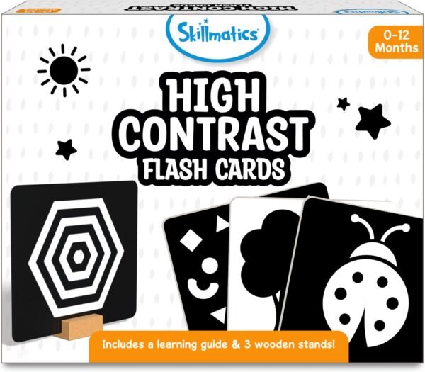 Large Flash Cards for Babies & Infants - High Contrast, Newborn Visual Stimulation & Sensory Development for 0 to 12 Months, 60 Pictures, Gifts, Travel Friendly