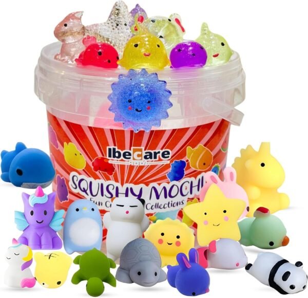 Mochi Squishy Toys | Party favors for kids! birthday giveaways or return gifts for Birthday party kids | mini toys | goodie bags pinatas stocking fillers (24 Pcs)