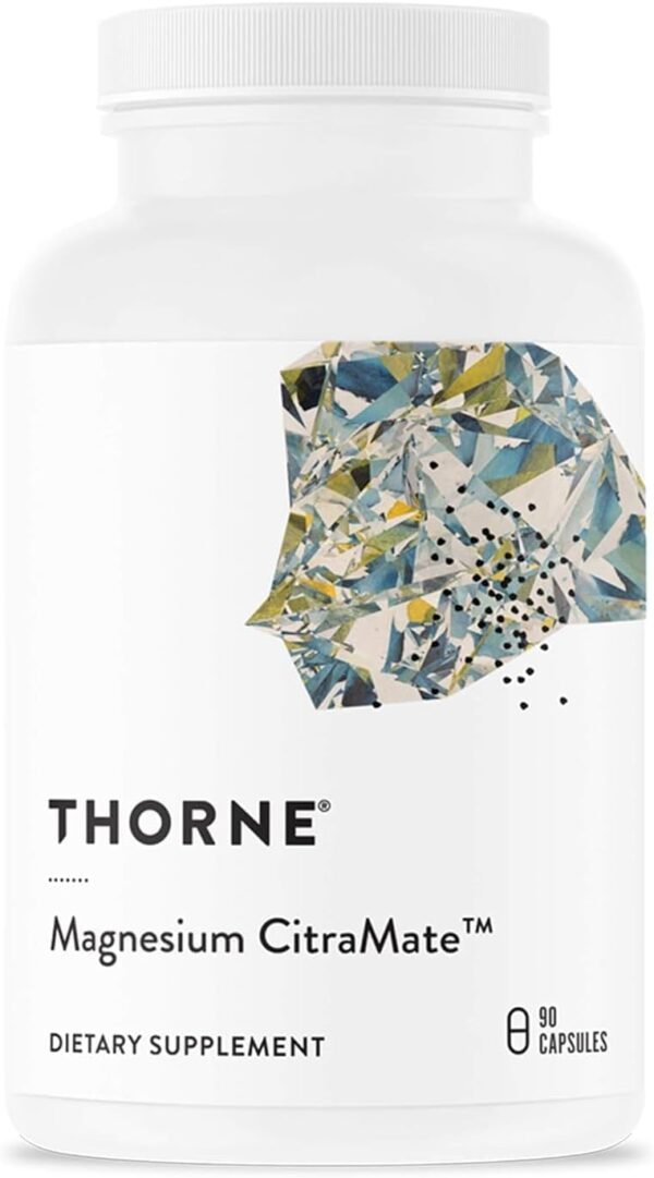 THORNE Magnesium CitraMate - Magnesium Supplement with Citrate-Malate - Support Heart, Skeletal Muscles, Cardiac, Lung Function, and Bone Density - Gluten-Free, Dairy-Free, Soy-Free - 90 Capsules