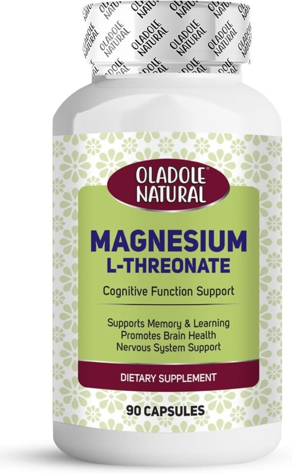 Magnesium L-Threonate - 90 Capsules | Cognitive Function Support, Memory & Learning, Promotes Brain Health | Nervous System Support | Magnesium for Better Sleep, Memory & Attention