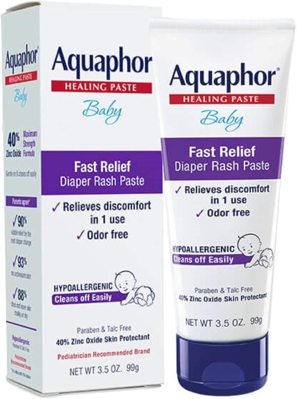 Aquaphor Baby Diaper Rash Paste Fast Relief For Troublesome 3.5 Oz. Tube
