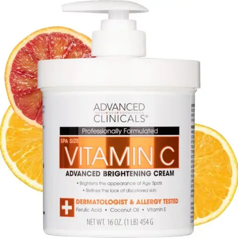 Advanced Clinicals Vitamin C Cream Advanced Brightening Cream Anti Aging Cream For Age Spots Dark Spots On Face Hands Body 16 Ounce Multi