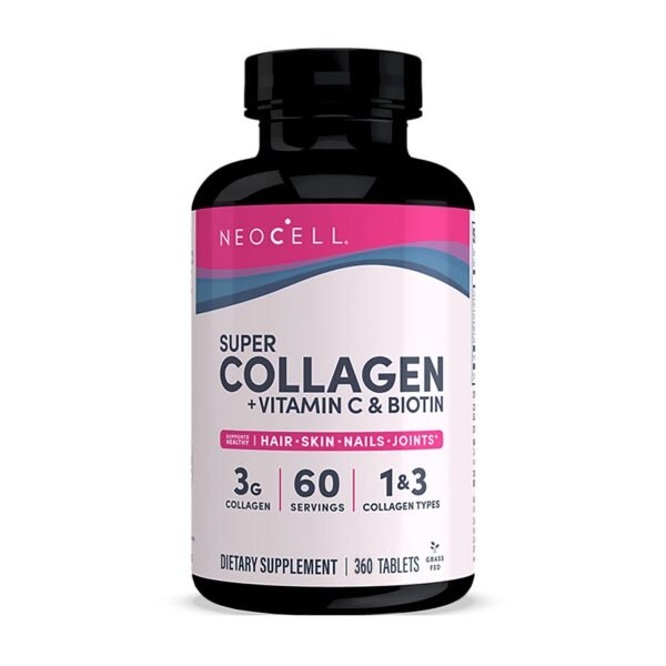 Neocell Super Collagen + Vitamin C + Biotin | 6g Collagen Type 1 & 3 | 5,000mcg Biotin | Supports Healthy Hair, Skin, Nail & Joints | 360 Tablets - 2 Months Supply
