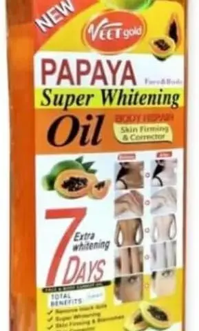 VeetGold Papaya Super Whitening Body Oil, 1000ml, 7 Days Extra Whitening