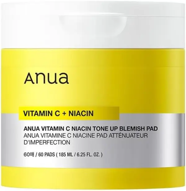 ANUA Vitamin C Toning Up Blemish Pad, 60 Pieces, Toner Pad, Skin Tone, Skin Tone, Corneum, Pore Care, Moisture Moisturizing, Mixed Skin, Vitamin C Toner Pad, Skin Care, Korean Cosmetics (Official,