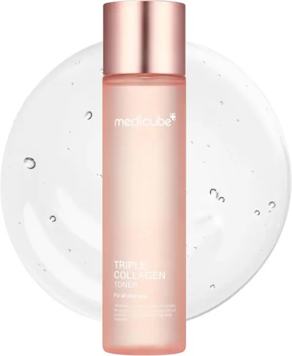 medicube Triple Collagen Toner - Hydrolyzed, Atelo, & Soluble Collagen for Deep Hydration & Plump Skin - Fast-Absorbing Formula for All-Day Suppleness, Korean Skincare (4.73 fl.oz.)