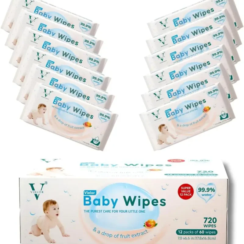 Vielor 99.9% Water Baby Wipes, 720ct
