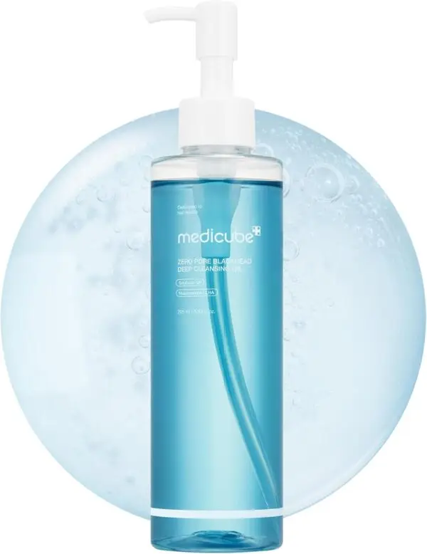 medicube Zero Pore Blackhead Deep Cleansing Oil | Makeup Remover for all skin types, Daily Moisture Facial Cleanser, Low-Irritation | Korean Skin Care (205ml / 6.93 fl.oz)
